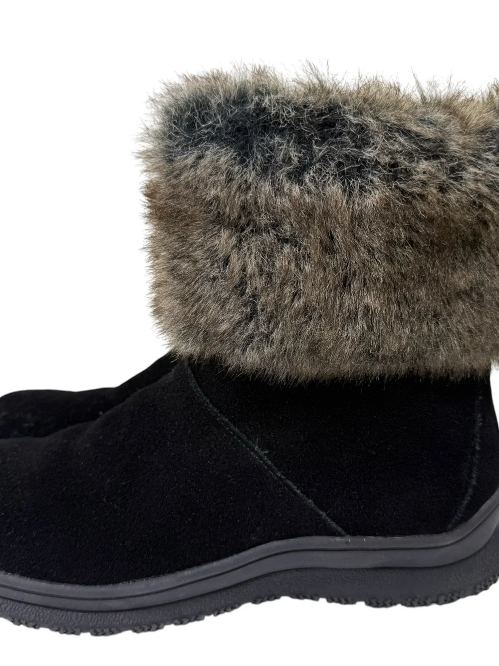 Minnetonka Suede Faux Fur Cuff Boots Size 7